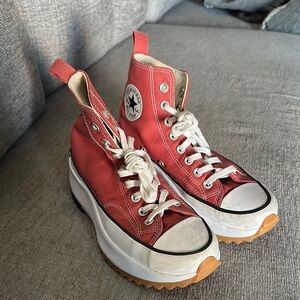 Converse Red and White High-Top Sneakers Classic Canvas